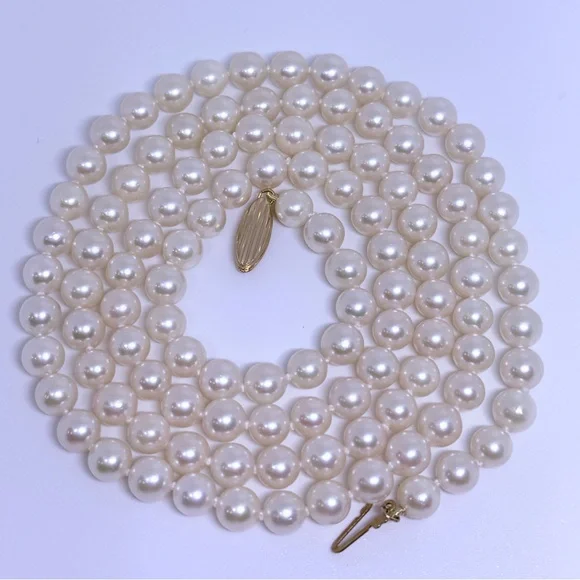 30” MIKIMOTO BLUE LAGOON PEARL NECKLACE 30” OMG WOWOWOWOWOWOW!!!!!!!!!! - Picture 11 of 12